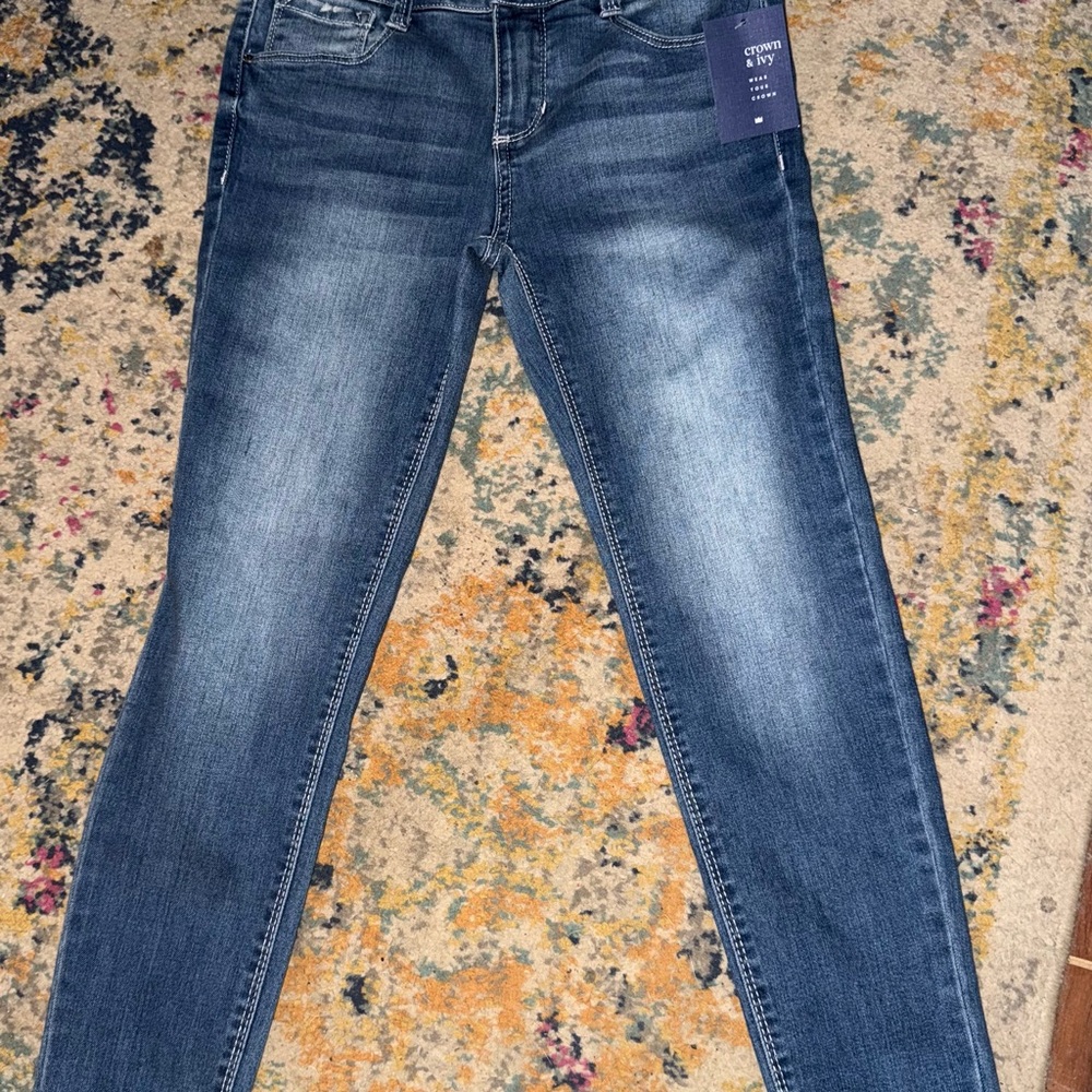 Crown & Ivy Dark Blue Skinny Jeans